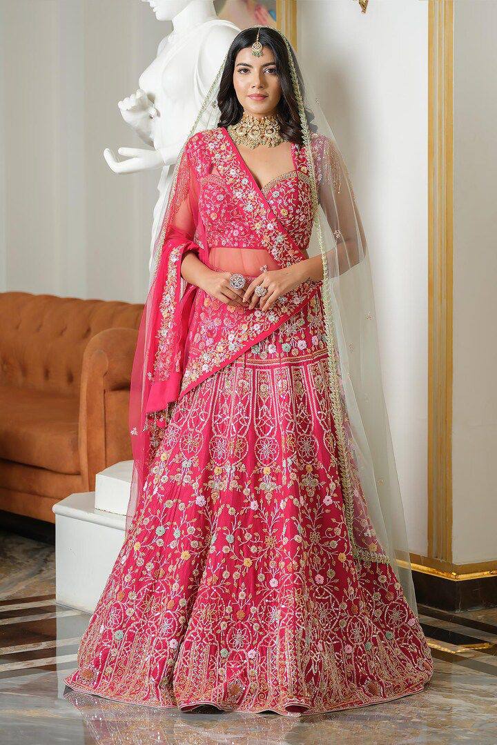 Premium Malai Satin Silk Lehenga Set – Multi Thread & Sequins Work with Net Dupatta
