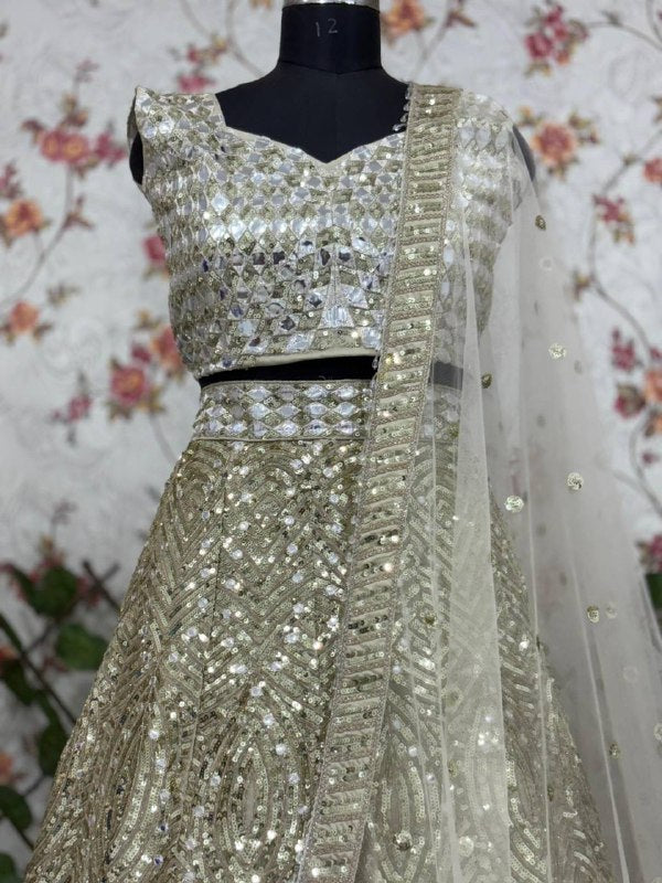 Premium Karishma Silk Lehenga Set – Thread Embroidery, Dori & Sequins Work