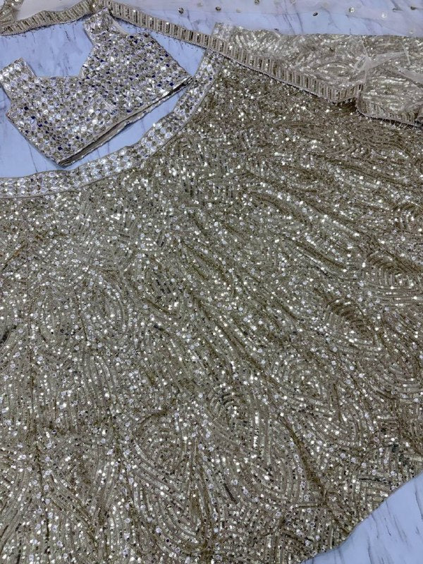 Premium Karishma Silk Lehenga Set – Thread Embroidery, Dori & Sequins Work