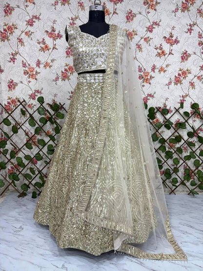 Premium Karishma Silk Lehenga Set – Thread Embroidery, Dori & Sequins Work