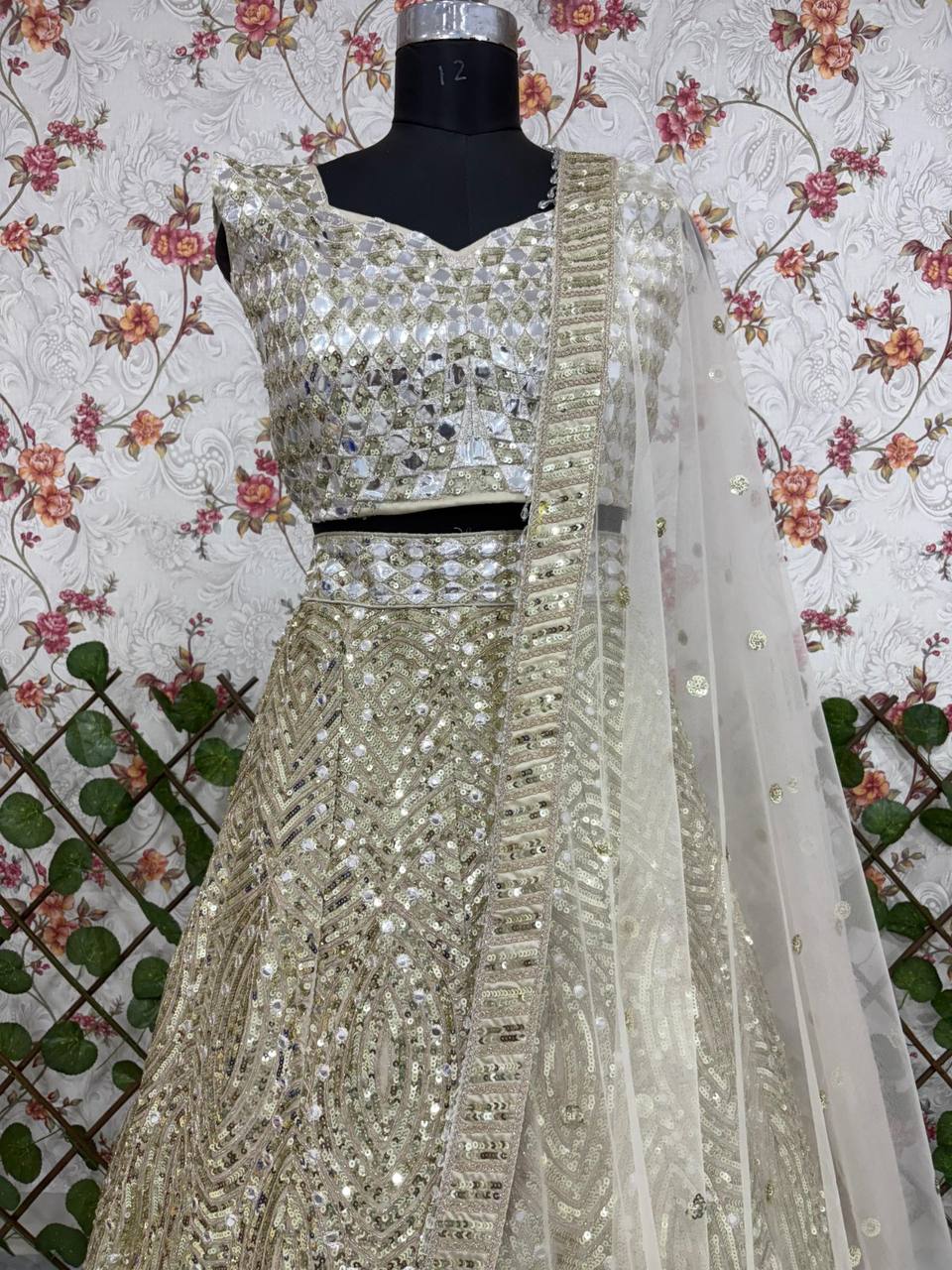 Premium Karishma Silk Lehenga Set – Thread Embroidery, Dori & Sequins Work