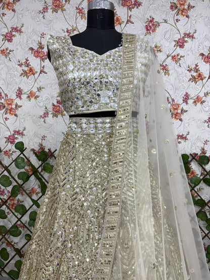 Premium Karishma Silk Lehenga Set – Thread Embroidery, Dori & Sequins Work