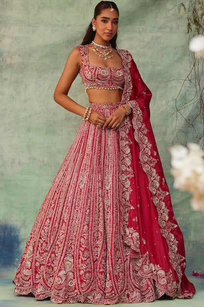 Premium Boomer Silk Lehenga Set – Thread Embroidery, Coding & Sequins Work