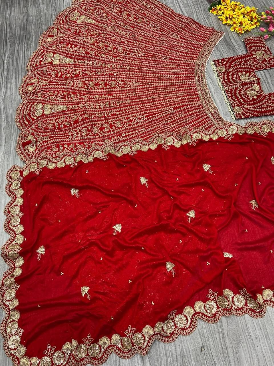 Premium Boomer Silk Lehenga Set – Thread Embroidery, Coding & Sequins Work