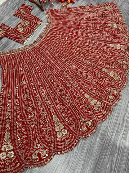 Premium Boomer Silk Lehenga Set – Thread Embroidery, Coding & Sequins Work
