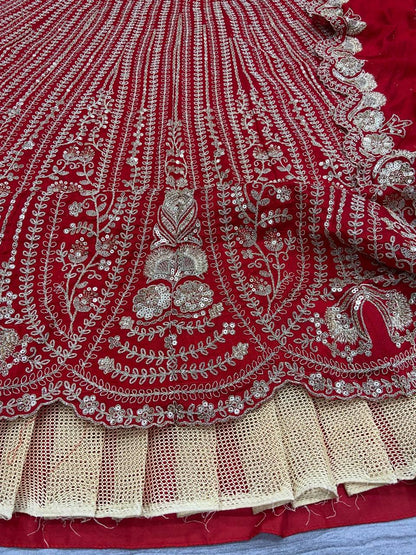 Premium Boomer Silk Lehenga Set – Thread Embroidery, Coding & Sequins Work