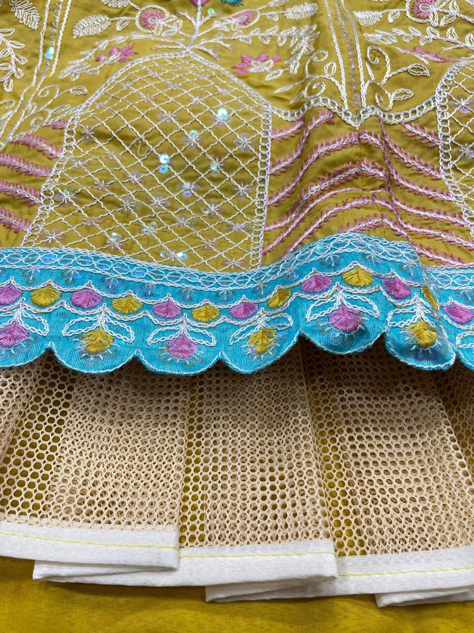 Premium Kasturi Silk Lehenga Set – Multi Thread Embroidery, Dori & Sequins Work
