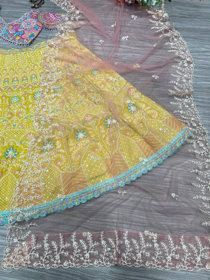 Premium Kasturi Silk Lehenga Set – Multi Thread Embroidery, Dori & Sequins Work