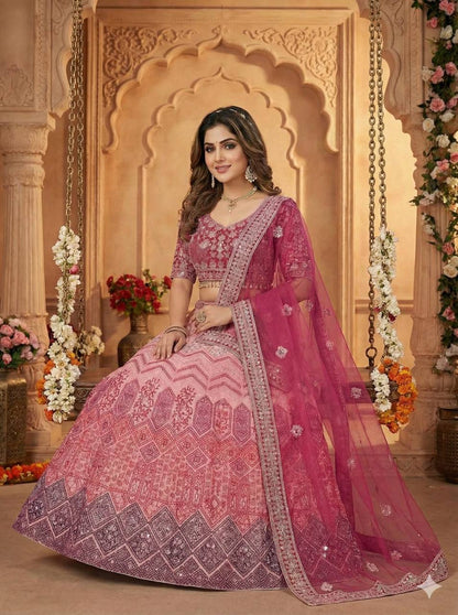 Premium Georgette Lehenga Set – Thread Embroidery, Coding & Sequins Work