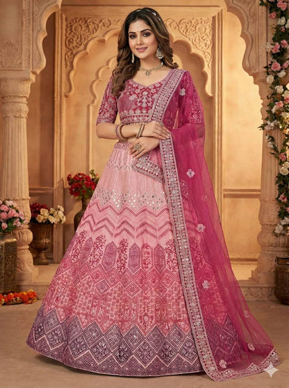 Premium Georgette Lehenga Set – Thread Embroidery, Coding & Sequins Work