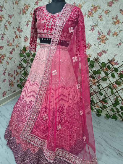 Premium Georgette Lehenga Set – Thread Embroidery, Coding & Sequins Work