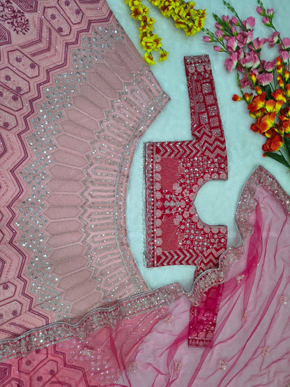 Premium Georgette Lehenga Set – Thread Embroidery, Coding & Sequins Work