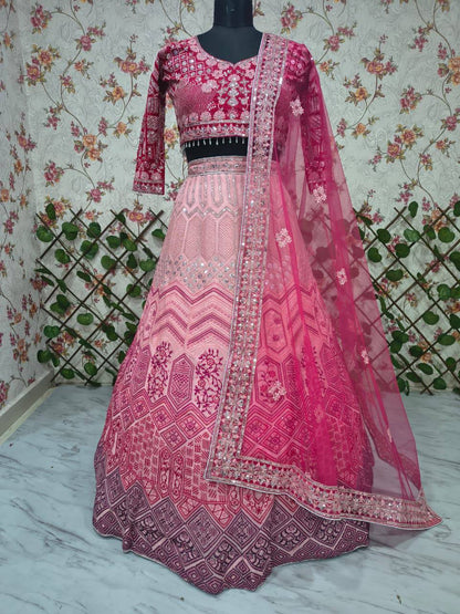 Premium Georgette Lehenga Set – Thread Embroidery, Coding & Sequins Work
