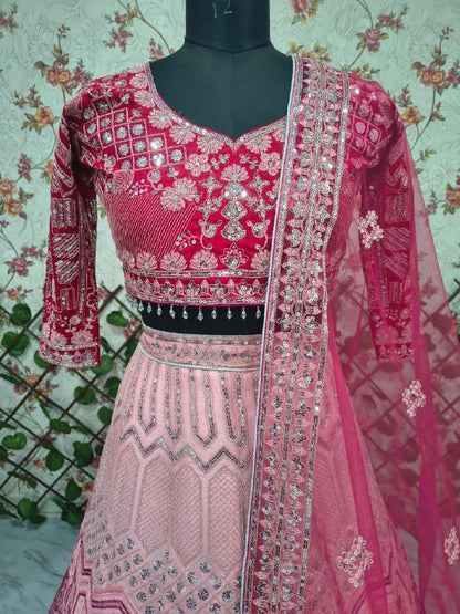 Premium Georgette Lehenga Set – Thread Embroidery, Coding & Sequins Work