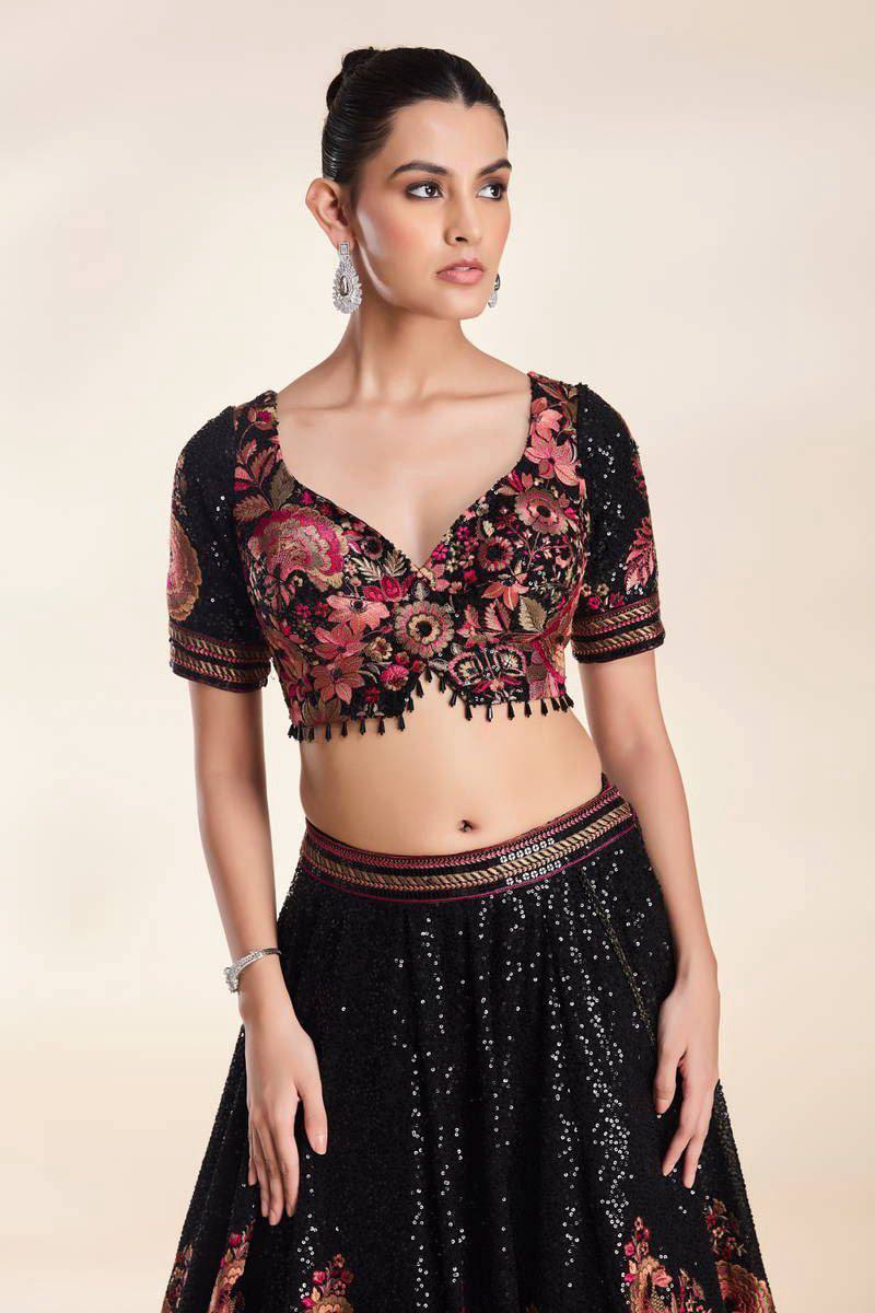 Premium Faux Georgette Lehenga Set – Heavy Thread Embroidery & Sequins Work with Dupatta