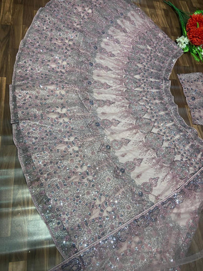 Premium Heavy Soft Net Lehenga Set – Glitter Dori & Sequins Work with Dupatta