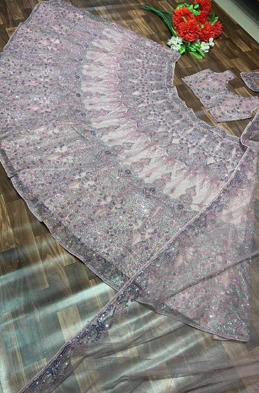 Premium Heavy Soft Net Lehenga Set – Glitter Dori & Sequins Work with Dupatta
