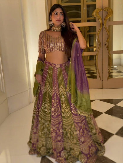 Premium Faux Georgette Lehenga Set – Embroidery, Dori & Sequins Work