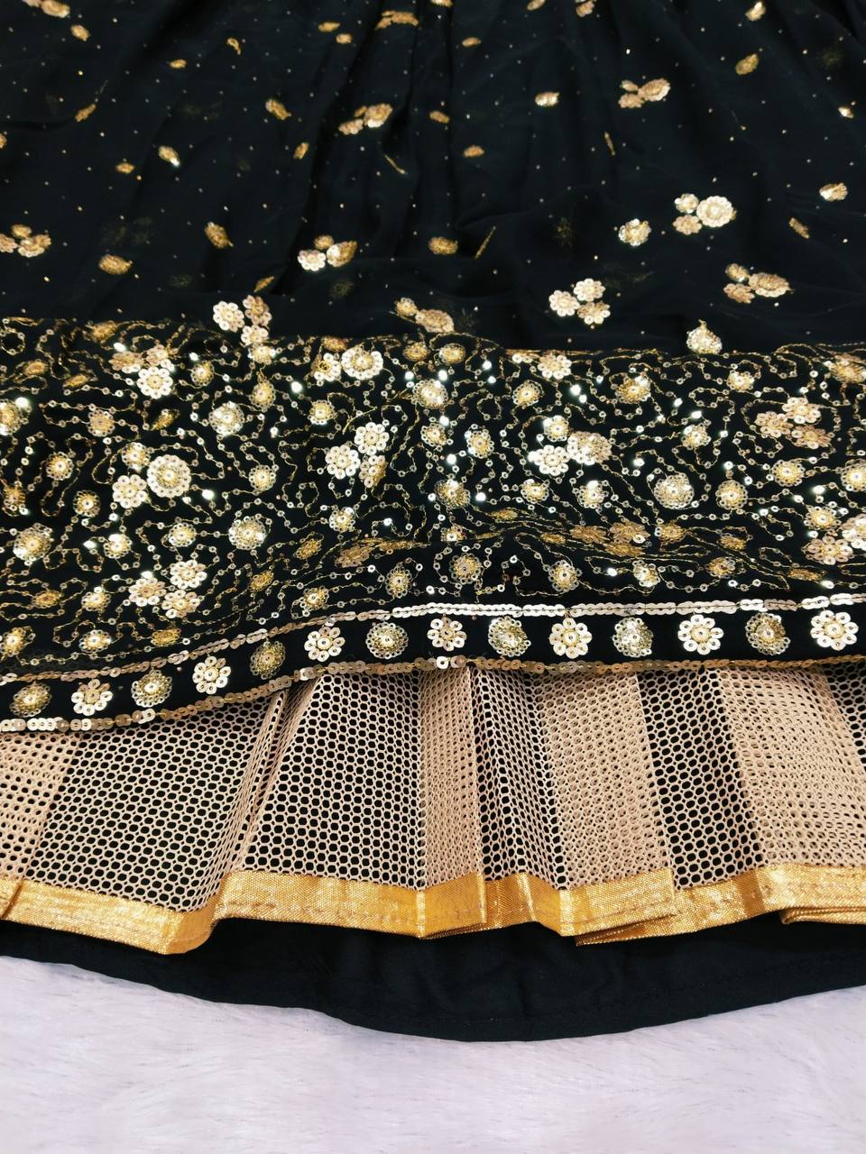 Premium Georgette Lehenga Set – Embroidery, Sequins & Hand Diamond Work