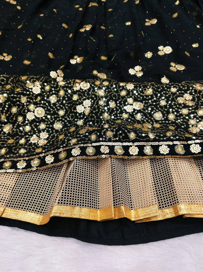 Premium Georgette Lehenga Set – Embroidery, Sequins & Hand Diamond Work