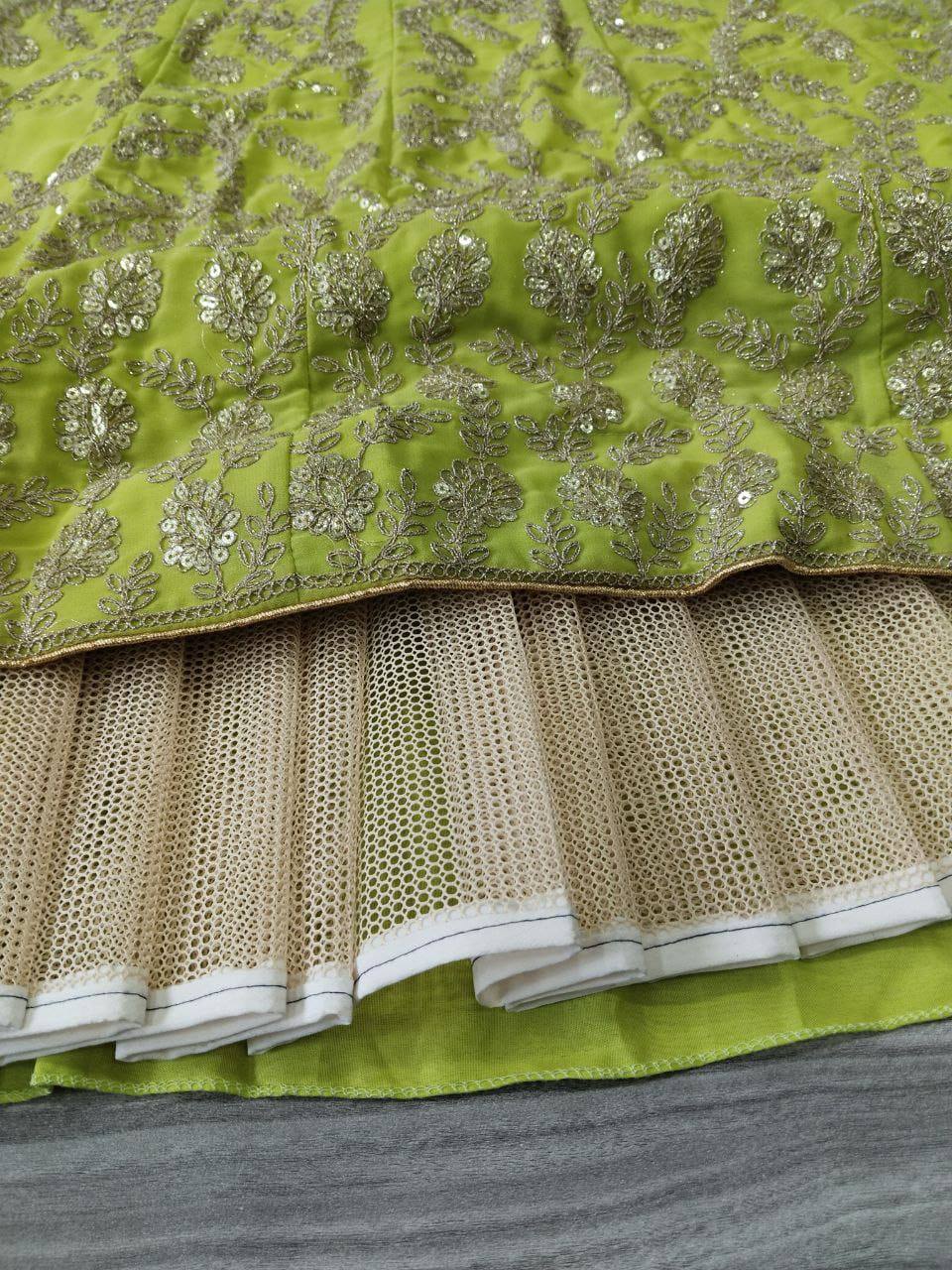 Premium Georgette & Mono Diamond Silk Lehenga Set – Shimmer Dori & Sequins Work