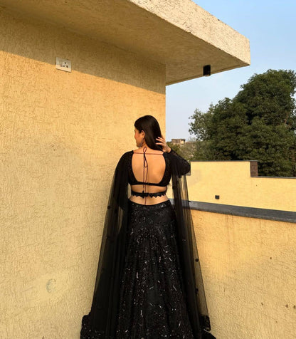 Premium Faux Georgette Lehenga Set – Thread Embroidery, Coding & Sequins Work