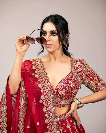 Premium Malai Satin Lehenga Set – Thread Embroidery, Coding & Sequins Work