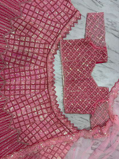 Premium Net Carnival Lehenga Set – Embroidery