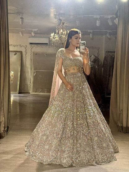 Premium Faux Georgette Lehenga Set – Embroidery, Dori & Sequins Work