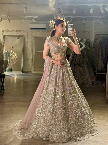 Premium Faux Georgette Lehenga Set – Embroidery, Dori & Sequins Work