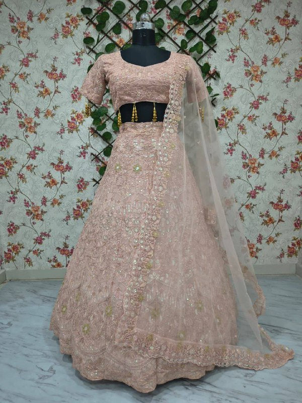 Premium Faux Georgette Lehenga Set – Embroidery, Dori & Sequins Work
