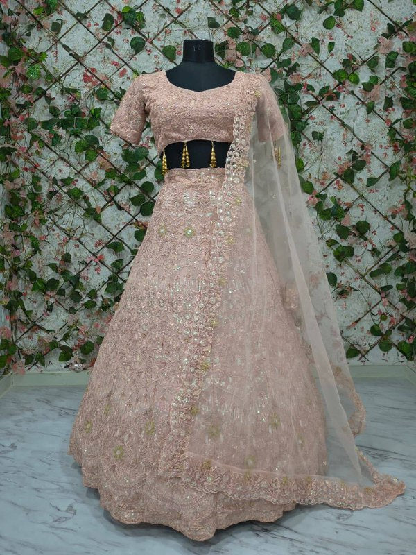 Premium Faux Georgette Lehenga Set – Embroidery, Dori & Sequins Work