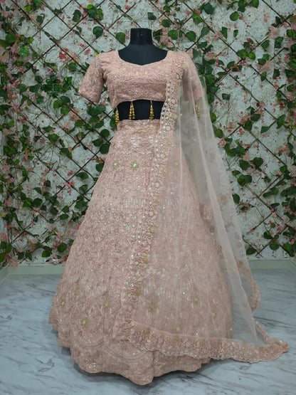 Premium Faux Georgette Lehenga Set – Embroidery, Dori & Sequins Work
