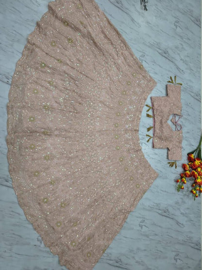 Premium Faux Georgette Lehenga Set – Embroidery, Dori & Sequins Work