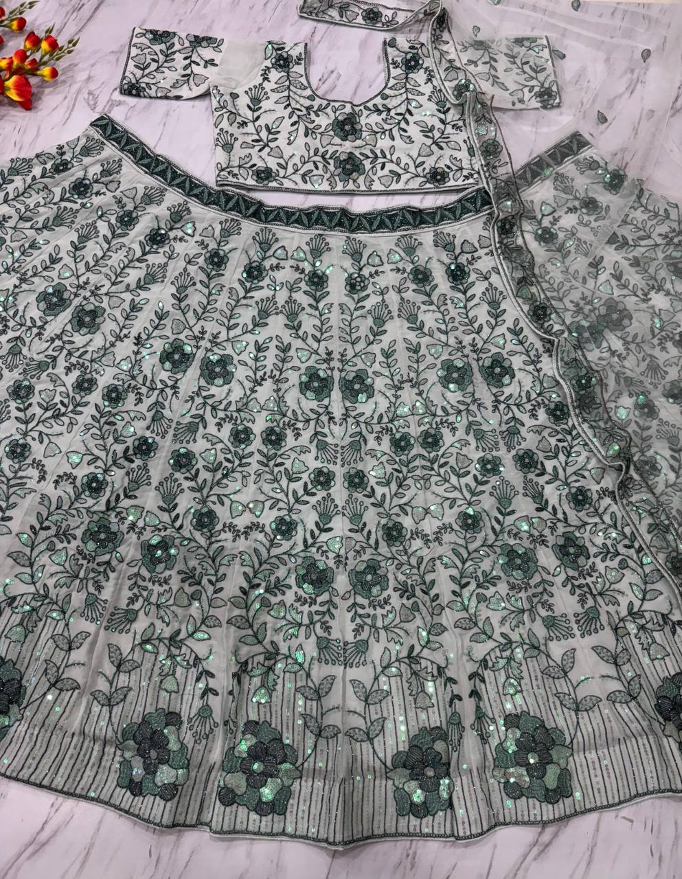 Premium Faux Georgette Lehenga Set