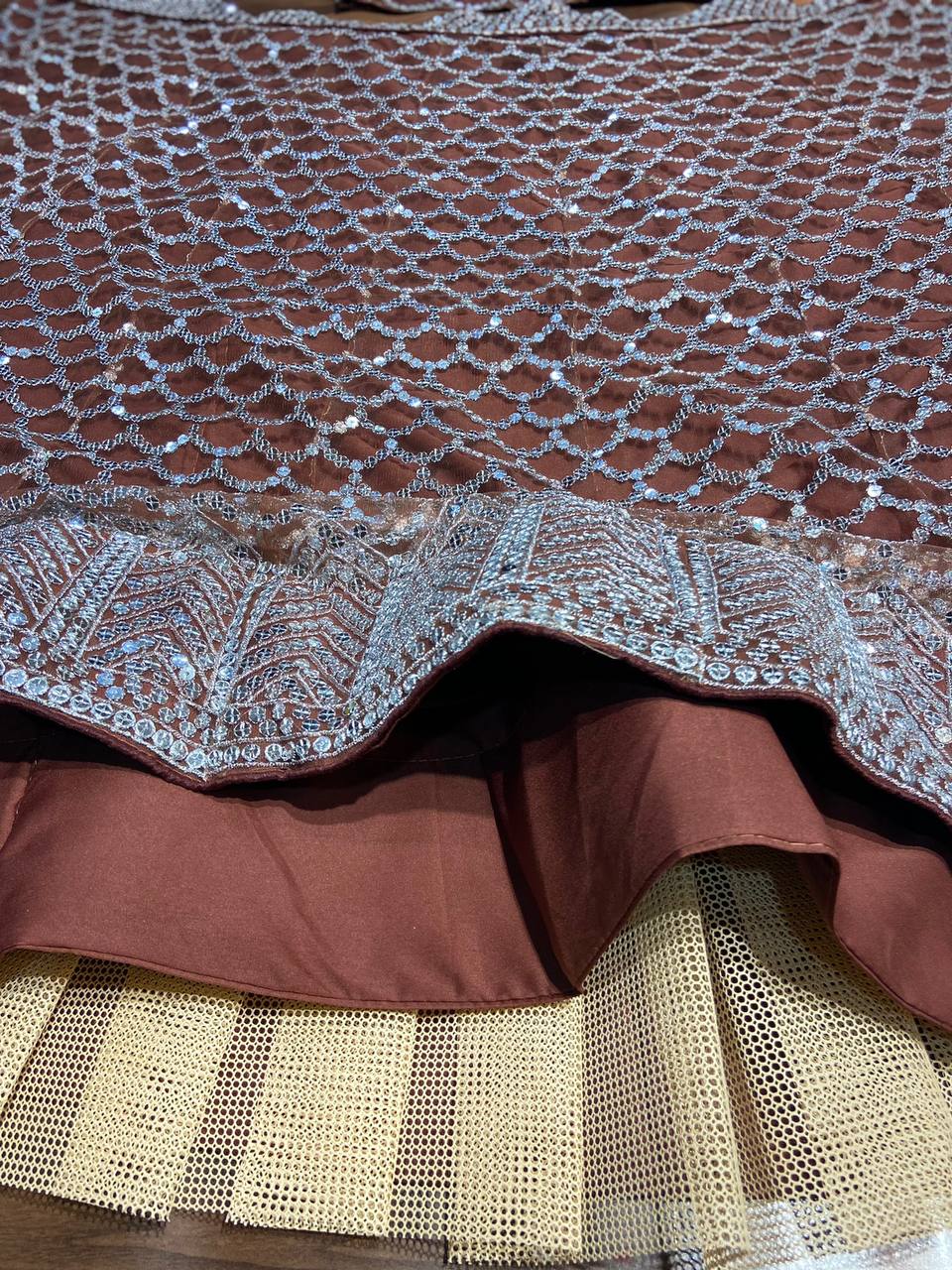 Premium Net Lehenga Set – Heavy 7MM Sequins Work with Dupatta