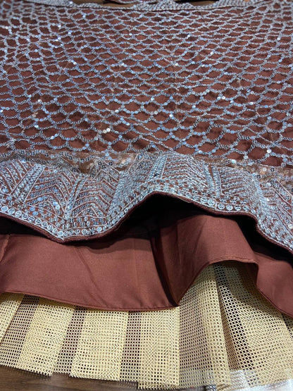 Premium Net Lehenga Set – Heavy 7MM Sequins Work with Dupatta