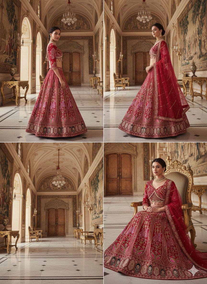 Premium Kasturi Silk Lehenga Set – Heavy Embroidery