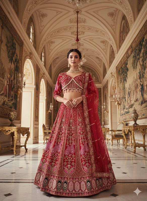 Premium Kasturi Silk Lehenga Set – Heavy Embroidery