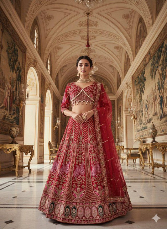 Premium Kasturi Silk Lehenga Set – Heavy Embroidery