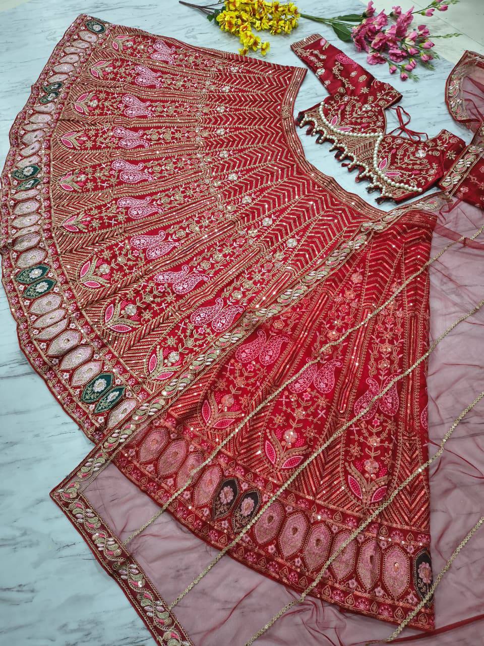 Premium Kasturi Silk Lehenga Set – Heavy Embroidery