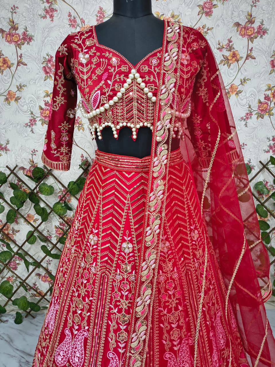 Premium Kasturi Silk Lehenga Set – Heavy Embroidery