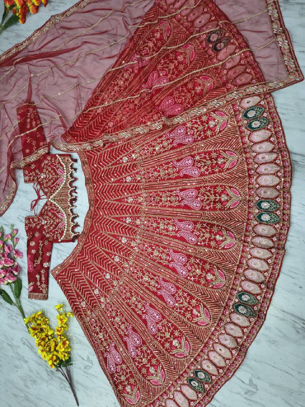 Premium Kasturi Silk Lehenga Set – Heavy Embroidery