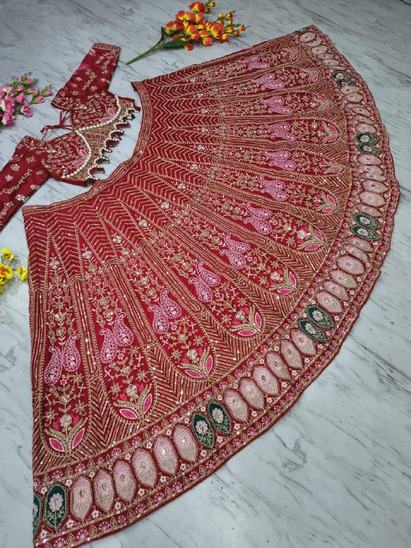 Premium Kasturi Silk Lehenga Set – Heavy Embroidery
