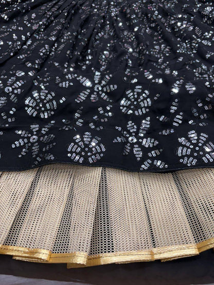 Premium Georgette Lehenga Set – Embroidery & Heavy Sequins Work with Dupatta