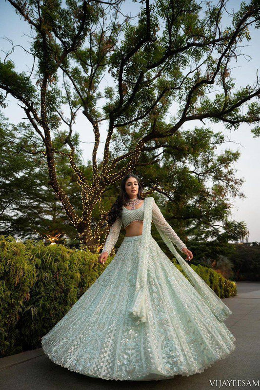 Premium Butterfly Soft Net Lehenga Set – Embroidery, Dori & Sequins Work