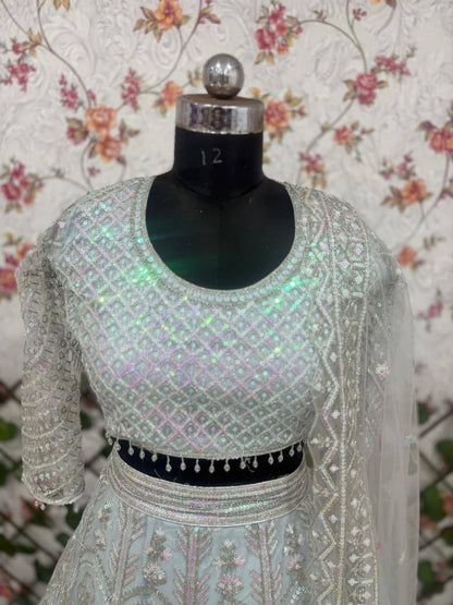 Premium Butterfly Soft Net Lehenga Set – Embroidery, Dori & Sequins Work