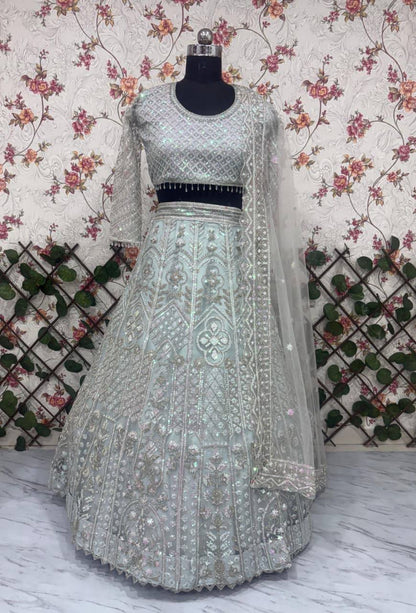 Premium Butterfly Soft Net Lehenga Set – Embroidery, Dori & Sequins Work