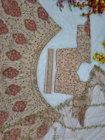 Premium Slub Silk Lehenga Set – Embroidery