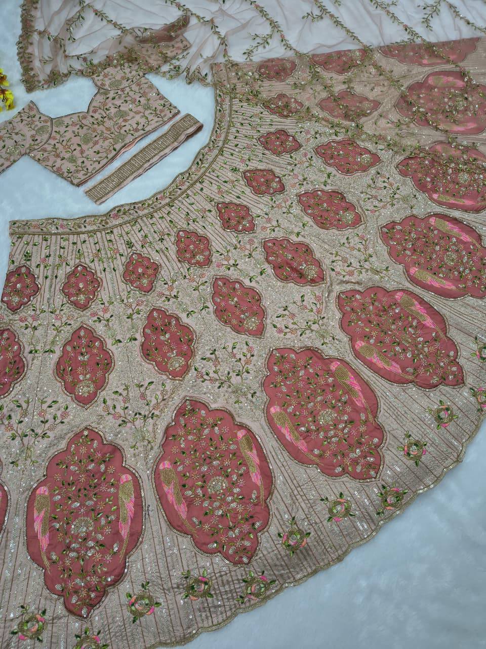 Premium Slub Silk Lehenga Set – Embroidery
